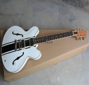 Nowy przylot White ES333 Custom Shop Jazz Guitar Grey Top Surt on Body Middle Musical Instruments 118510325