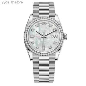 Женские часы Diamond Es Mens Womens Automatic S Moissanite Designer ES Size 40 мм 36 мм 904L из нержавеющей стали Стеклянный стеклянный водонепроницаемый оролог.L46