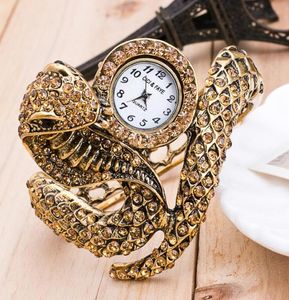 Nowy styl zegarek węża w kształcie węża w kształcie węża zegarek bransoletki z obserwacją unikalna design damska sukienka zegarki dziewczyna relogio feminino9883360