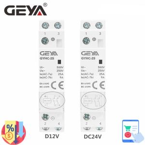 GEYA GYHC Contactor DC12V DC24V Coil Voltage 25A 2NO 2NC 1NO1NC 50/60Hz AC220V Main Voltage