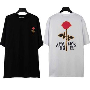 Trendy und Fashion PA Angels Neue Modemarke-Serie von Schulterhülsen T-Shirt Rose Letter Print Kurzärmel mit markantem Tag, Original 1: 1 Qualität