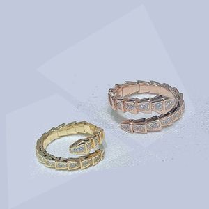 Ring 18K Teller Jewlry Viper Aneis mit Stein Luxus -Design Ringe ohne Stein silbergold plattiert Serpentii Ringe exquisite Schmuck Sizer 6to 9 Schlangenringe Geschenke Box Box