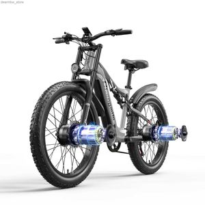Cyklar Shengmilo S600 Vuxen 2000w Ectric Bicyc med två motorer 48V17.5AH 840WH Batteri 26 tum brett däck Mens Mountain Bike L48