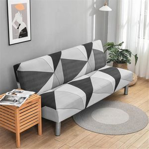 Chair Covers Folding Sofa Bed Cover Solid Color Futon Armless Slipcover Polyester Elastic Fabric All Fitted For 3 Cushion Couch