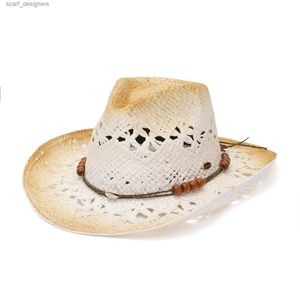 Szerokie brzegowe czapki wiadra czapki gemvie 2021 gorąca wyprzedaż letnie czapki dla mężczyzn dla kobiet papierowy słomka hat klasyczny unisex kowbojski hat oddychający stylowe letnie czapki y240409