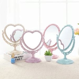 Cosmetic Heart-Shaped Mirror Functional Durable Desk Type Vintage European Style Makeup Mirror For Makeup Pocket Compact Mirrors