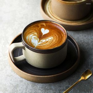 Tazze in stile giapponese di alta qualità in stile giapponese da 250 ml tazza di caffè a cappuccino e tazza di ceramica personalizzata set a mano