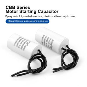 2Pcs CBB60 Motor Running Capacitor 450VAC Water Pump Startup Capacitors Starting Washing Machine 3uF-80uF