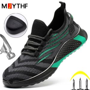 Botas Mjythf Safety Shoes Men Puncture Prooft Sneakers Men Steel Toe Shoes Work Boots Botas de Segurança Indestrutível Sapatos Machoes 2023