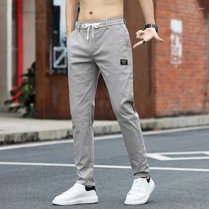 Calça masculina cáqui algodão casual homem calça as calças de cor sólida mola de primavera de alta qualidade clássica negócios