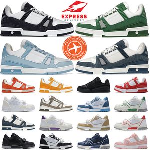 designer shoes for men women luxury trainers Black White Green Monogram Denim Blue Red Orange fashion casual sneakers