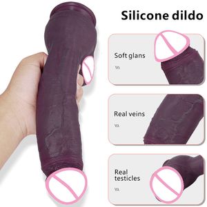 Superartificial Phallus Podwójny płynny dildo silikonowy z Puchar Sekcji Kobiet orgazm masturbator dla dorosłych seksowne produkty