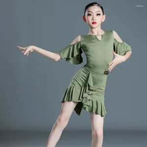 Scena noszona dla dzieci łacińska sukienka taneczna dziewczyny profesjonalna konkurencja