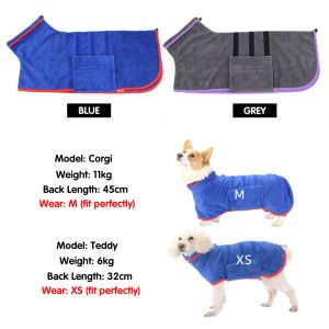 Makrofibra dla psów, płaszcz suszenia, super chłonny, luksusowy, miękki ręcznik do kąpieli dla zwierząt, regulowany, ciepłe, kąpielowe zapasy, 356G