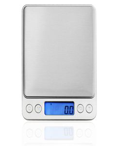 2000g01g Digital Scale Kitchen Cooking Measure Tools Stainless Steel Electronic Weight LCD Electronic Bench Jewelry Scale7591596