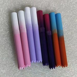New two-tone toothed pipe 100 Pcs/lot Cigarette Shape Smoking Pipes Sawtooth Aluminium Alloy Metal Pipe One Hitter Bat for Tobacco Herb Tools Accessories