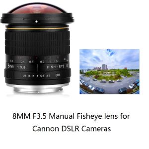 Akcesoria Lightdow 8 mm F322 Ręczny Ultra szeroki kąt Fisheye dla kanonów na pół ramy kamer 1200D 760D 700D 750D 600D 70D 60D 77D 90D