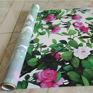 Window Stickers Floral Stained Films Frosted Static Cling Cover Glass Flower Leaf Removable Balcony Mual Amercia Home Decor