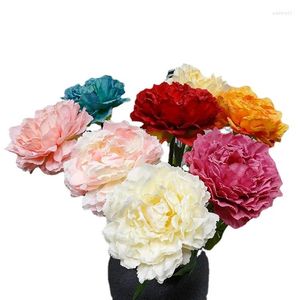 Decorative Flowers 4pcs Artificial Single Ended Peony Flower Oil Painting European Style Simulation Wedding El Decoration