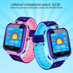Watches Q12B Children Smart Se barn Positionering Call Smartwatch Remote Locator Photo Sim Card Alarm Clock för iOS Androids