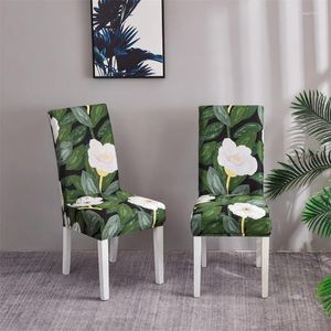 Chair Covers Garden Green Smooth Floral Print Spandex Elastic Cloth Universal Size Cover Stretch