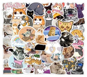 103050PCS KAWAIII CAT KITTY CARTOON STICKERS GRAFFITI DECALS防水モーターサイクル荷物ギタースケートボードキフトステッカーCAR494242