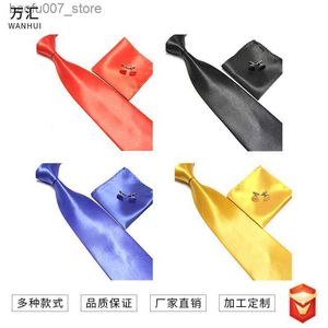 Neckband Solid Color Mens Business Tie Uniform Three Piece Present Box Tie Cufflinks Handduk Pocket Handduk 23 Colorsq