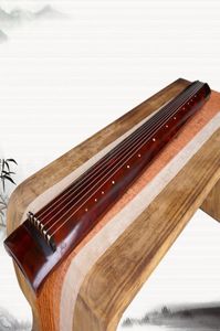 Guqin lyre zither ورنيش خام قديم الصيني الصيني قرون القرون النقية المصنوعة يدويًا الأداة 4141026