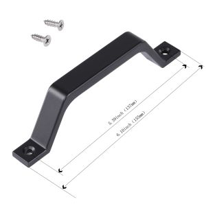 Barn Door Pull Handle Sliding Gate Handle Aluminum Alloy Pulls Black Drawer Closets Wardrobe Kitchen Furniture Handle Hardware