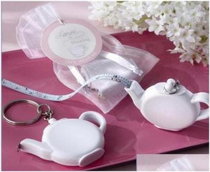Party Favor Love Are Brewing Teapot Plastic Measuring Tape Keychain Portable Mini Key Chain Wedding Christmas Gift Favors ZA1221 DR4732149
