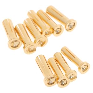 5 pezzi da 4/5 mm Connettore a tappa banana da proiettile femmina maschio per batteria RC Parte d'oro placcata