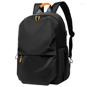 Backpack Black Oxford Men Laptop 15.6 Inch USB Charge Casual College Student School Bag For Teenager