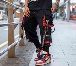 Männer lila Joggers Hosen Herren Taschen Streetwear Cargo Hosen Männliche Hip -Hop -Strecke Hose Korean Fashions Overalls H12237216943