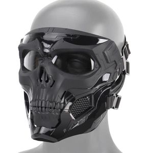 Halloweenowa szkielet Airsoft Mask Full Face Skull Cosplay Masquerade Party Mask Paintball Military Combat Game twarz ochrona Mas Y9530910
