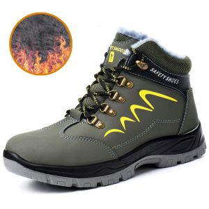 Boots Male Safety Shoes Winter Boots Snow Boots Water Proof Safety Boots Men Boots Steel Toe Work Shoes Antipuncture Outdoor Sneakers
