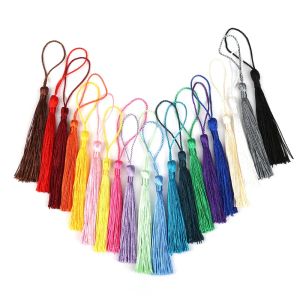 32pcs/pacote de 13 cm borla de seda mix 21 cores colher borras penduradas em cortinas para costurar roupas de roupa decoração