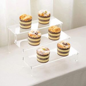 Party Supplies 3 Tiers Cupcake Display Shelf Dessert Storage Rack With LED Light String For Birthday Wedding Baby Shower Table Top Decor