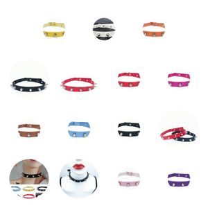 Chokers góticos pretos cravos punk colarinho de gargantilha bobetes colar cravejado para homens para homens bondage cosplay goth je dhgarden dhd1y