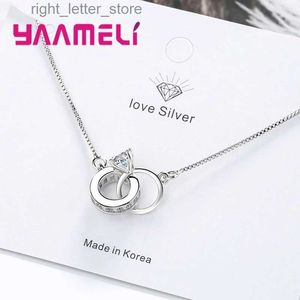 Bangle Forever Love S925 Sterling Silber Armband CZ Diamond White Topaz Ringbox und erweiterte Kette Damen Valentinstag Geschenk YQ240409