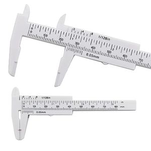 80mm Mini Plastic Sliding Vernier Caliper Gauge Mät Tool Ruler Micrometer Noggrann mätverktyg Standard Vernier -bromsok