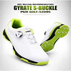 Skicka strumpor! Mikrofiber läder sneakers sport spela golfskor män vattentätt icke-halk patent roterande knoppar spänne skosnör