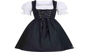 Mulheres medievais vêm vestidos alemães Oktoberfest Dirndl Dress Cosplay Venha Festa Tavern Maid Dressos L2207148494603