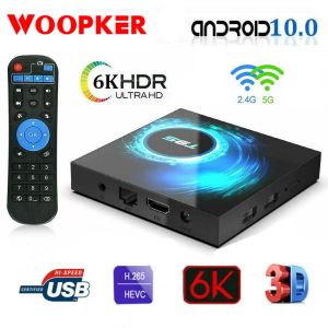 Box 2021 Новый T95 Smart TV Box Android 10 6K 2,4G 5G Wi -Fi Bluetooth 128GB 3D Voice 64G Quad Core Core Coter Box HD Media Stream Player