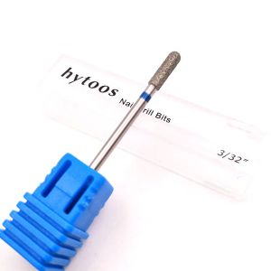 HYTOOS Cylindrical Diamond Nail Drill Bit 3/32" Rotary Burr Manicure Cutters Nail Drill Accessories Nail Mill Tools