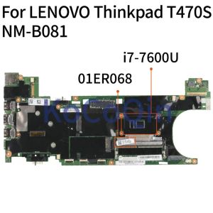 Moderboard Kocoqin 01er068 Laptop Motherboard för Lenovo ThinkPad T470S i77600U 8GB SR33Z Mainboard 01er068 NMB081 Full testad