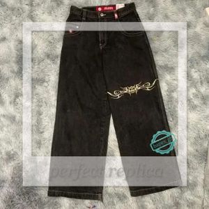 JNCOジーンズメンズジーンズJNCO Y2Kメンズヒップホップサイズ7ダイスグラフィック刺繍レトロブルーバギーハイウエストワイドレッグズボンストリートウェア563