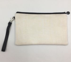 Heat Transfer Sublimation Blanks Bag Square Flax Thickening Zipper Cosmetic Phone Coin Hand Pouch Womens Makeup Hand Bags 4260400