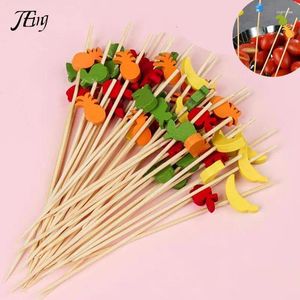 Disposable Flatware 100 Pcs Bamboo Picks Food Fruit Cocktail Handmade Toothpicks Picnic