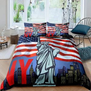 Statue of Liberty Duvet Cover weltberühmter Gebäude Bettwäsche Set für Jungen Mädchen Erwachsene New Yorker Wahrzeichen gedruckte Bettdecke Cover