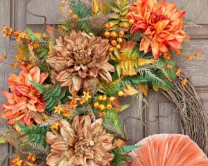 Fall Dyni Wreath Decor Door Rustic Grapevine Garlands Fall Decorations for Home Autumn Święto Dziękczynienia Halloween Dekor farmhouse